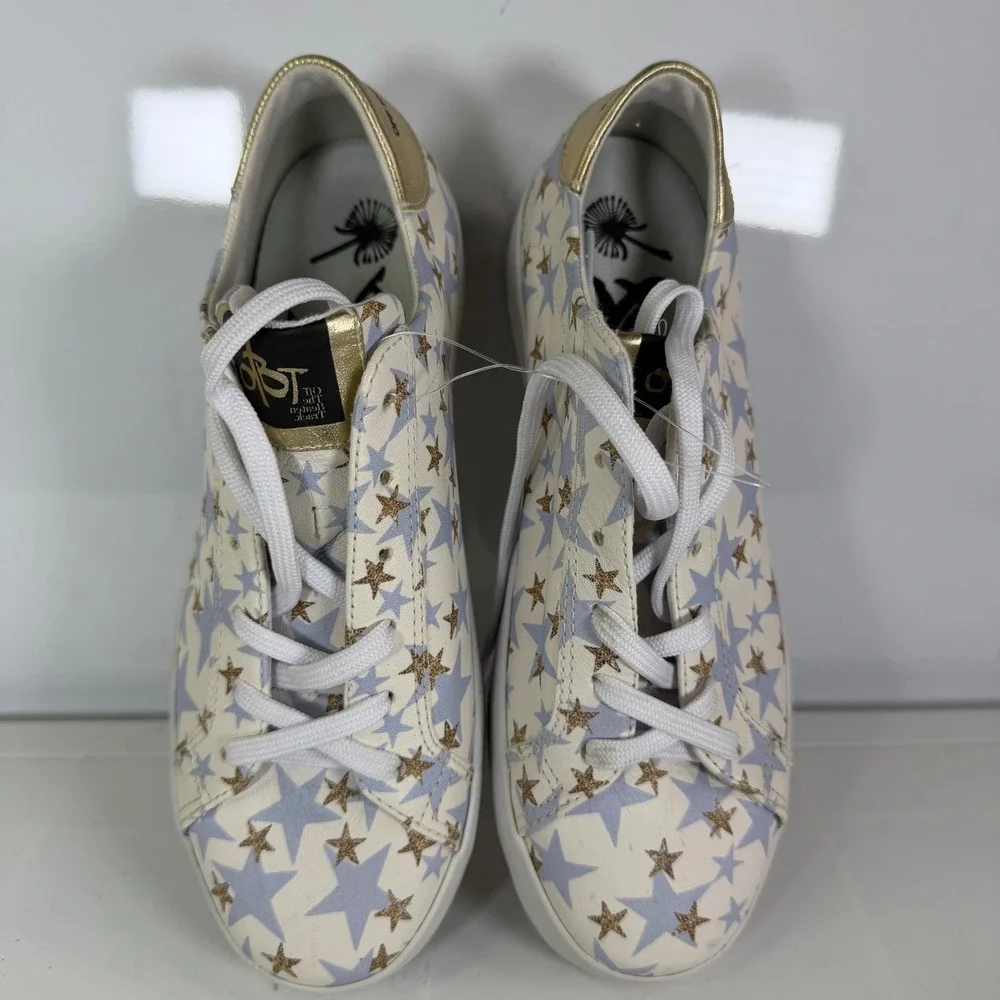 OTBT Shoes Court In Star Blue Gold Leather Lace Up Sneakers Comfort Size 7M